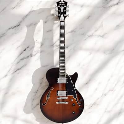 D'Angelico Premier SS Single Cutaway w/ stop-bar tailpiece, Brown Burst w/Gig Bag DAPSSBRBNS image 3