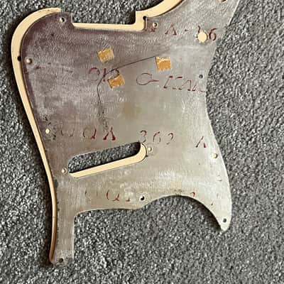 Vintage Fender Musicmaster guitar pickguard tan vintage w/shield image 3