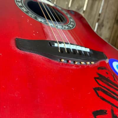 RESD Ovation Legend - Red Cherry USA Made Acoustic Electric Guitar Bowl back image 15