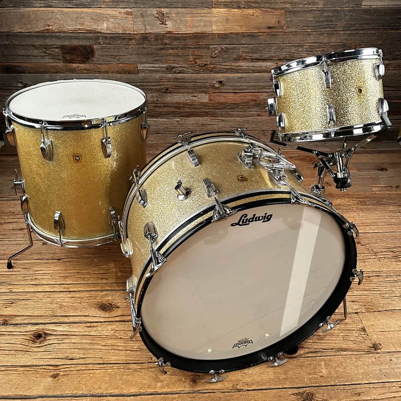 Ludwig New Yorker 12/16/22 3pc. VINTAGE Aged Silver Sparkle image 1