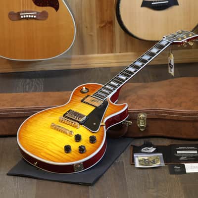 2015 Gibson Custom Shop Les Paul Custom Figured Electric Guitar Iced Tea Burst + COA OHSC image 1