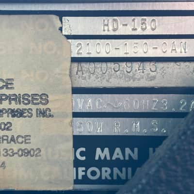 Music Man HD-150 Reverb 2-Channel 150-Watt Guitar Amp Head and Matching Cabinet image 10