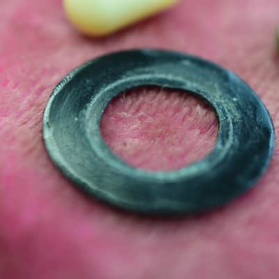 Vintage 1960's Gibson Les Paul Custom Black Beauty Gold Switch Nut Heavy Knurl image 3