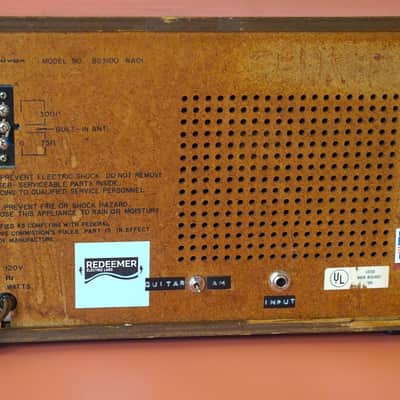 Redeemer Electric Labs Radio Guitar Amp 1970's Wood/Brown image 3