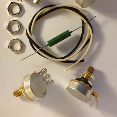Wiring Harness Kit For J Bass 500k CTS 450G Knurled Pots .047uf Soviet PIO Capacitor image 1
