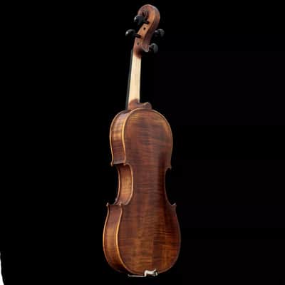Hand-Made 4/4 Full Size Satin Acoustic Violin | Antique Style Flamed Stradivarius 1716 Model with Bow & Case image 2