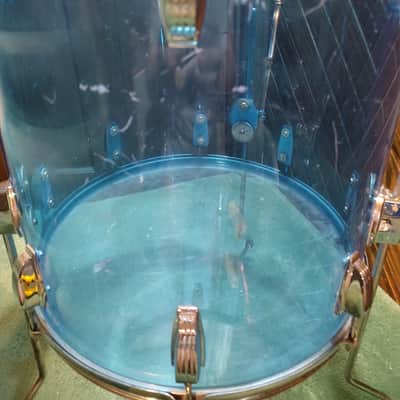 Ludwig 16x16" Vistalite Acrylic Floor Tom 1970s - Blue image 6