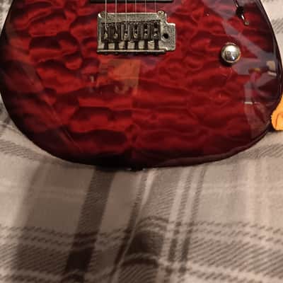 Jackson Rare Limited Edition Jackson Dinky MIK (Made in Korea) – Quilted Trans Red w/ Factory-Embedded Cross Inlays (HSS) Late90s,early2000 - Red quilted image 1
