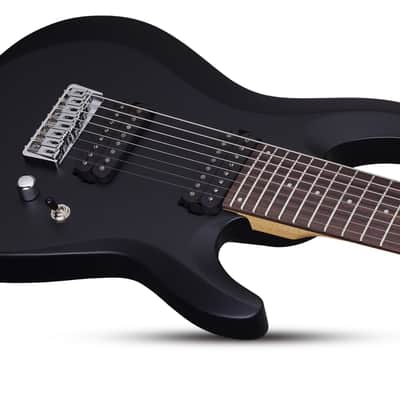 Schecter C-8 Deluxe guitar in Satin Black image 5