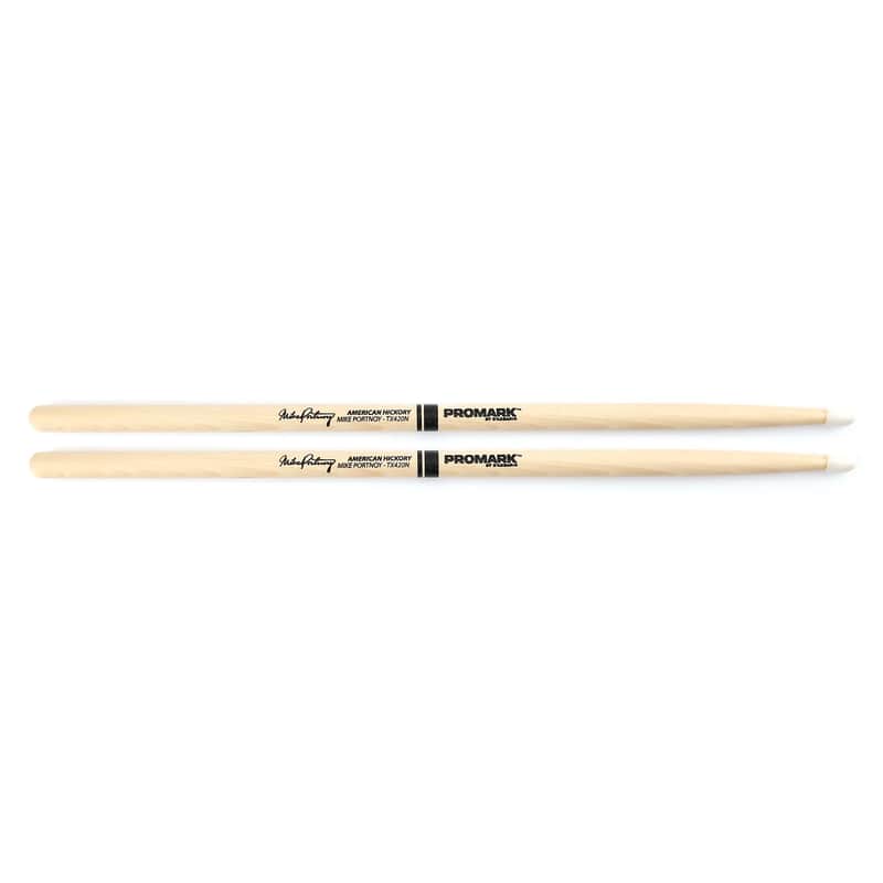 Pro-Mark TX420N Hickory 420 Mike Portnoy Nylon Tip Drum Sticks image 1