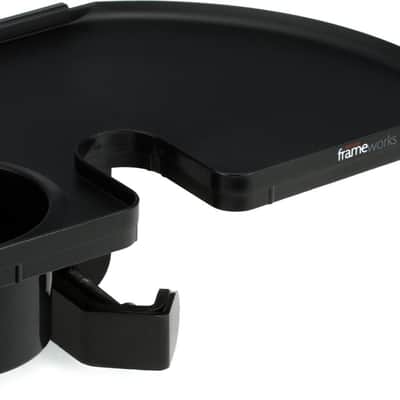 Gator Frameworks GFW-MICACCTRAY Microphone Stand Accessory Tray Bundle with Taylor Taylor Wood Guitar Slide - Medium Ebony image 1