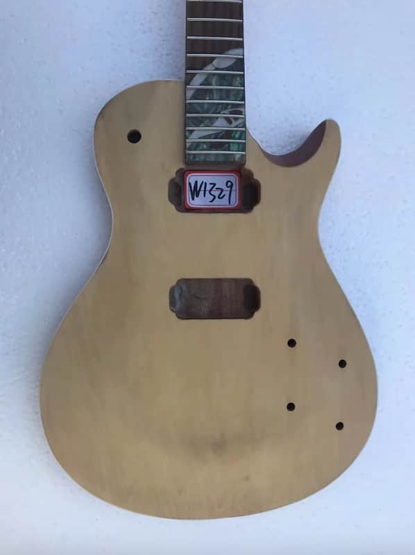 Unfinished Les Paul Style Guitar Body with Mahogany Neck image 1