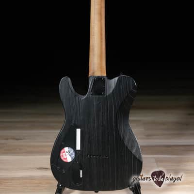 ESP LTD TE-1007 Baritone Swamp Ash Guitar – Black Blast image 6