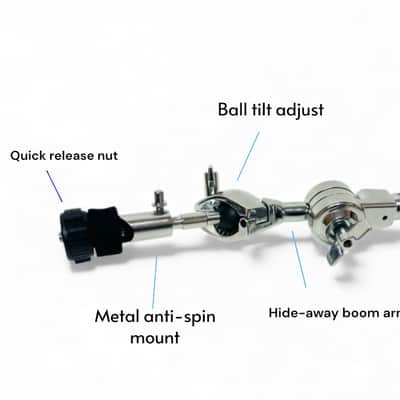 UNLOCK 18” 3-Zone Ride Crash Bell Ozone FX Cymbal w Arm for Roland Alesis Kit image 6
