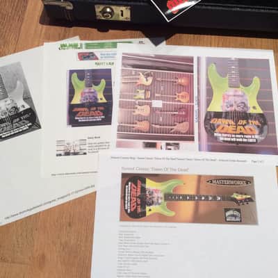 Custom Schecter 2002 NAMM Convention Horror Masterworks Display Catalog Guitar SIGNED Dawn Of The Dead George Romero Horror Halloween image 10