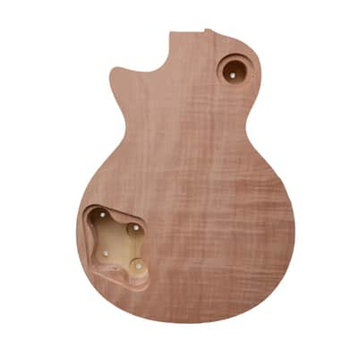 Flame Mahogany Guitar Body Set in Flame Maple Veneer High Quality One Piece Wood image 2