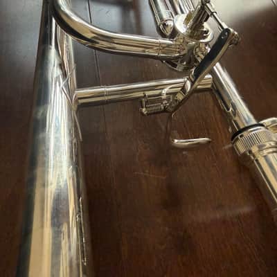 Silver Trigger trombone, open wrap, with case and mouthpiece image 9