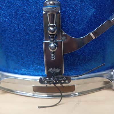 1960s Ludwig 15x12 Blue Sparkle Marching Snare Pre Serial Keystone  3 Ply image 5