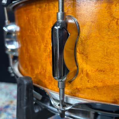 Unkown- 5.5x15" Birdseye Maple 8-Lug Snare Drum, Natural Amber image 8