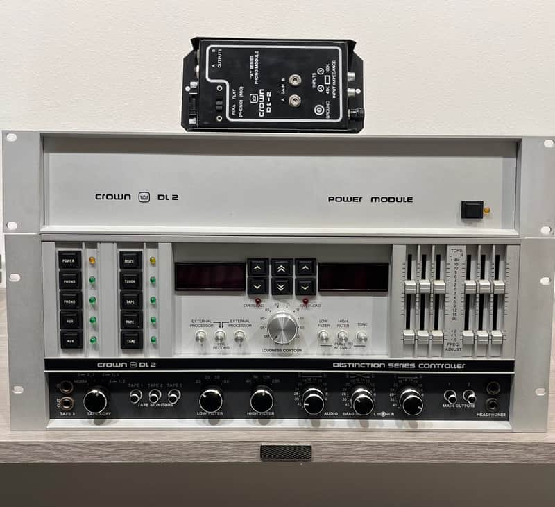 Crown DL-2 Preamp & Controller w/ DL2 Power Supply and Phono