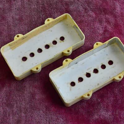 Vintage 1959 Fender PRE-CBS Jazzmaster Pickup Covers 1958 1960 Cover Set image 10