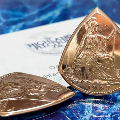**Special Offer 20% Discount** Two (2) Queen Elizabeth 1967 Penny Coin Guitar Picks. image 2