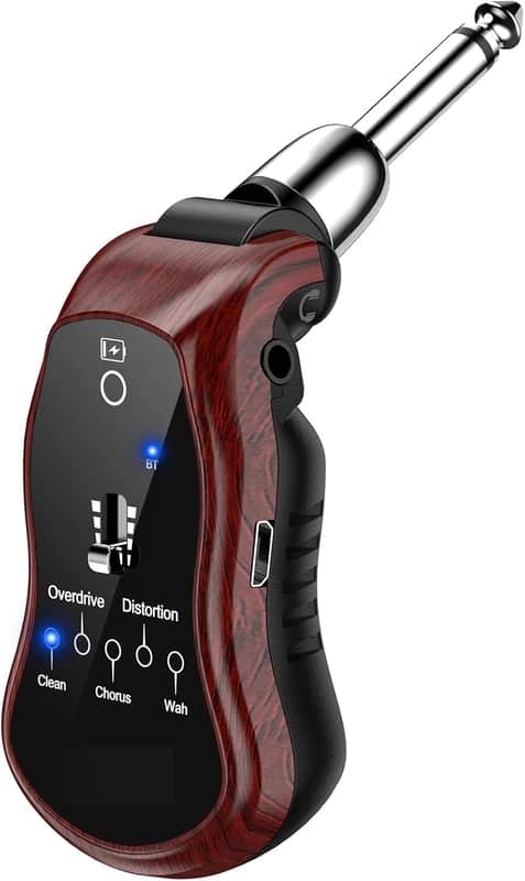 Guitar Headphone Amp,Micro Electric Guitar Headphone Amp for Electric Guitar&Bass Rechargeable Bass Headphone Amplifier for Practice with 5 Effects image 1