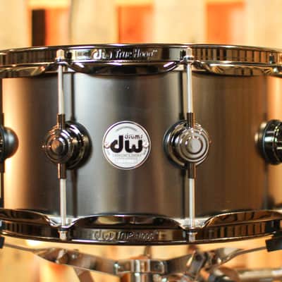 DW 6.5x14 Collector's Satin Black over Brass w/ Black Nickel Snare Drum - DRVD6514SVNBK image 1