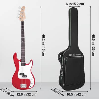 Bass Guitar Bag, 7MM Padding Bass Guitar Gig Bag Padded Soft Electric Bass Guitar Case Backpack with Pockets, Green Zipper image 2