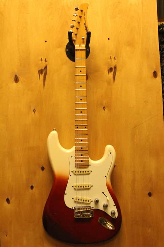 Vintage Lotus Strat Electric Guitar MIJ 70s or 80s Two tone Red / White Japan image 1