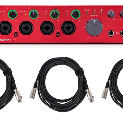 Focusrite Clarett+ 4Pre USB-C Audio Recording Interface, 4 Mic Preamps+Cables image 13