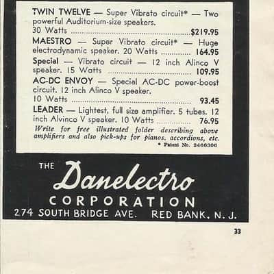 Rare Early DANELECTRO Twin Twelve Super Vibravox Prototype Amp image 2