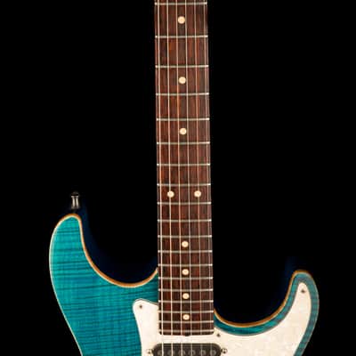 Pre Owned 1991 Tom Anderson Drop Top HSS Flametop Translucent Blue With Case image 11