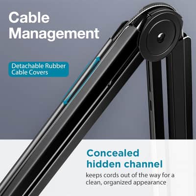 Microphone Boom Arm, Mic Stand Desk With Cable Management Microphone Arm Stand For Quadcast Solocast Snowball Fifine Sm7B image 2
