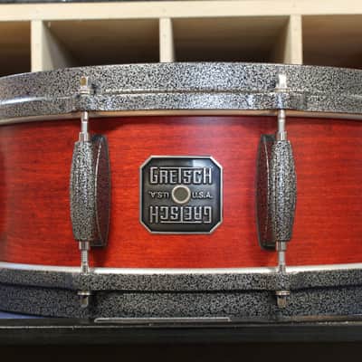 1990s Gretsch 5x14 Broadkaster Snare Drum in Satin Cherry image 1