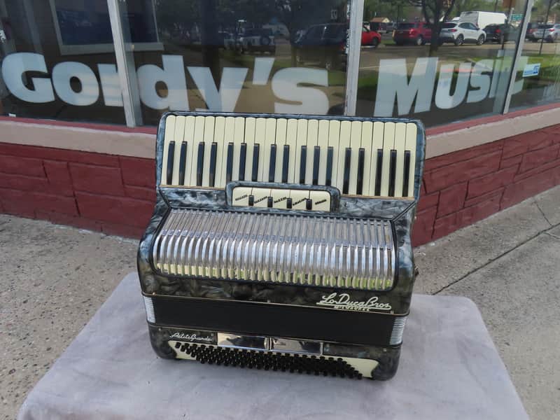 LODUCA BROS PETITE GRANDE 1960's 3/4 120 BASS ACCORDION BLACK PEARL IMMACULATE on SALE!$! image 1