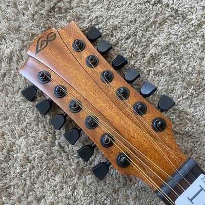 LAG 12 String Acoustic Electric Guitar, Mahogany Spruce Body, Rosewood Fingerboard Neck image 9
