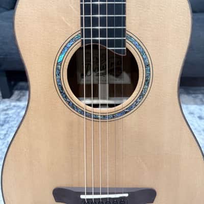 Dowina Cocobola Bona Vida Acoustic Guitar Old Stock Sitka/Cocobolo Parlor Sized with Custom Italian Hardshell Case image 6