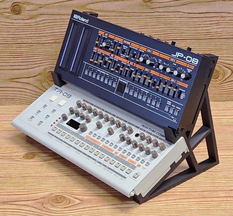 The Analog Source 2 Tier 3D Printed Desktop Mounting Stand For Roland Boutique Series TR-06 TR-08 TR-09 Drum Machine VP-03 Vocoder Synthesizer - USA Made image 1