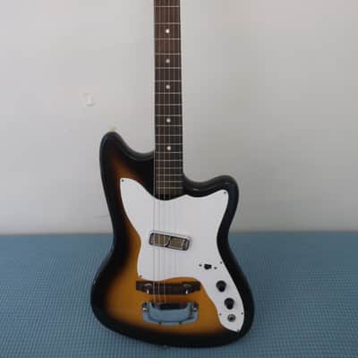 Vintage 1965 Harmony Bobcat Silhouette Holiday Sunburst 1 DeArmond Pick Ups Ultra Clean Harmony H14 image 2