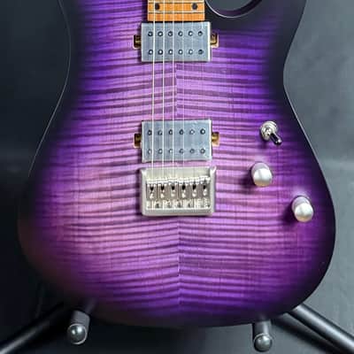 Schecter C-1 Standard Plus Electric Guitar Transparent Purple Burst Finish image 1