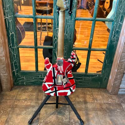 2026 EVH Frankenstein Frankie Strip Series Red and Black Relic Electric Guitar image 10