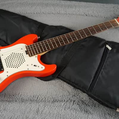 Marine Rider Travel Electric Guitar w/ Built-In Speaker – Compact Practice Guitar – Red image 21