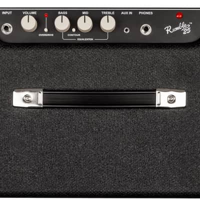 Fender Rumble 25 V3 Bass Amp Combo, Black/Silver image 4