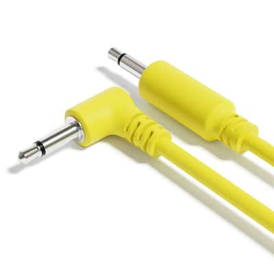 ExcelValley [Yellow | 10 cm - 3.94"] 5-Pack Hybrid Mono Modular Patch Cables TS 3.5mm 1/8" Eurorack Synth Synthesizer image 4