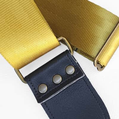 Couch Golden Ochre Recycled Seatbelt Guitar Strap image 3