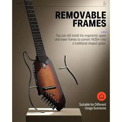 Donner HUSH-I Travel Guitar | Portable Ultra-Light & Quiet Performance Headless Acoustic-Electric Guitar image 4