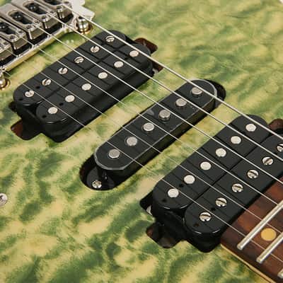 Swing Modern K Emerald Green Quilted Maple Top Mahogany Matching Headstock Strat image 5