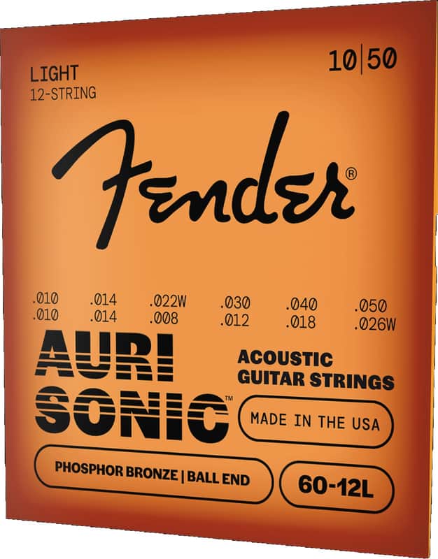 Fender 073-0060-423 AuriSonic 60-12L Acoustic Guitar Strings, Phosphor Bronze 12-String Gauges .010-.048, (12) 0730060423 image 1