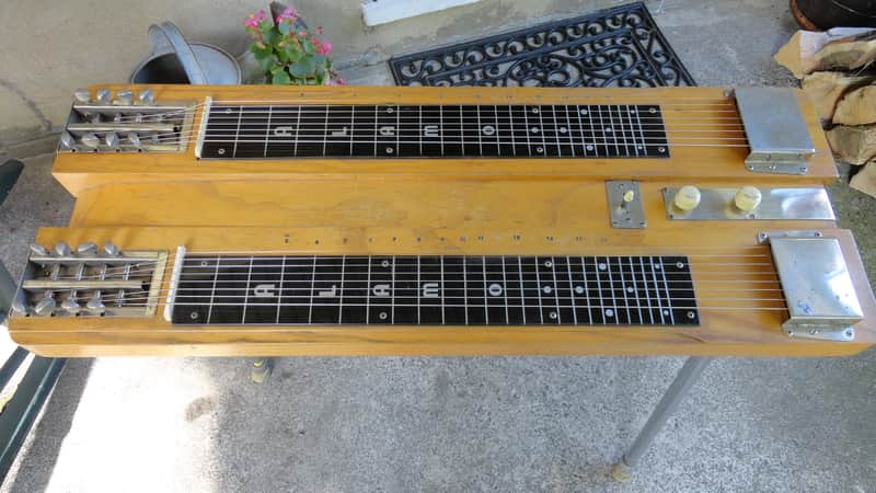 Vintage 1950’s Alamo Double Neck 8 String Lap Steel Guitar w Legs image 1